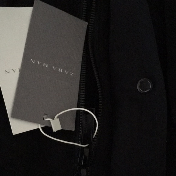 Zara MAN Long Quilted Coat With Faux Fur Hood - Picture 10 of 12